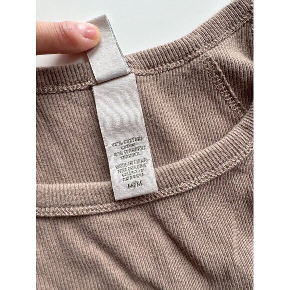 KASICS Taupe Cotton Baby Rib Racerback Tank, Size M - Picture 10 of 11